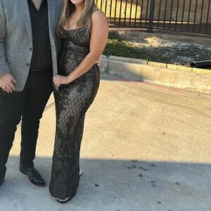 Lulu's Black Sequin Dress